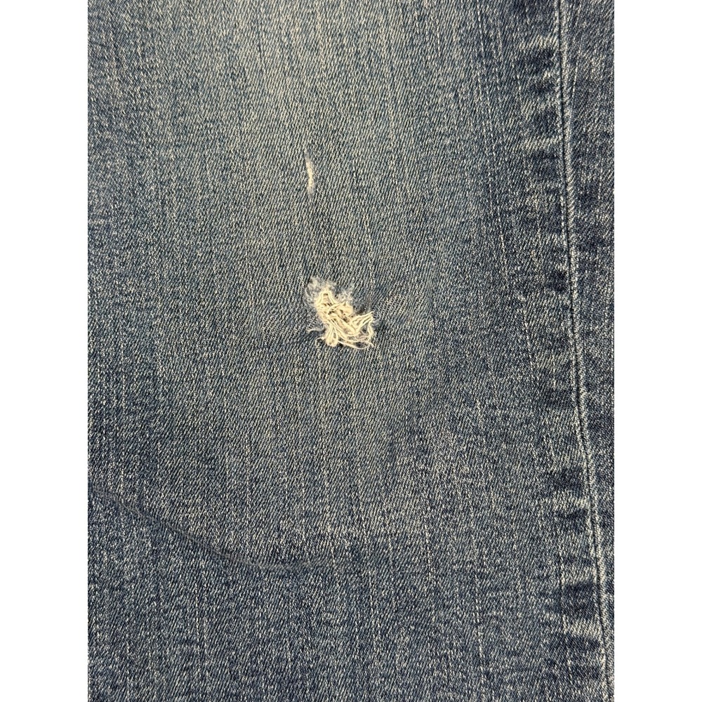 Paige Womens Distressed Straight Leg Jeans Brigitte Medium Wash Blue Denim - Picture 6 of 14